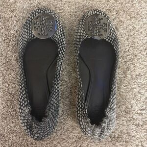 Tory Burch Black and White Patterned Flats